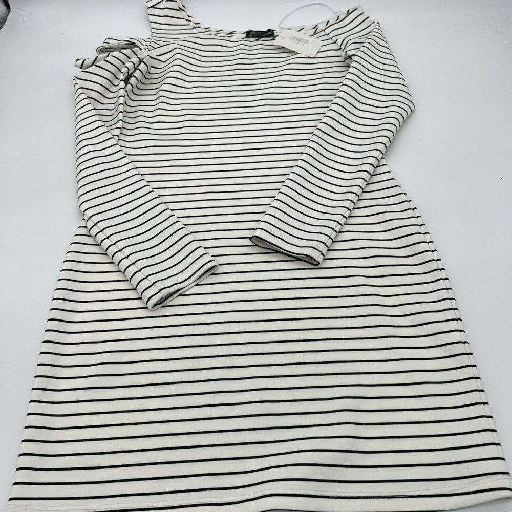 Torn by Ronny Kobo Cut out body con striped dress size medium